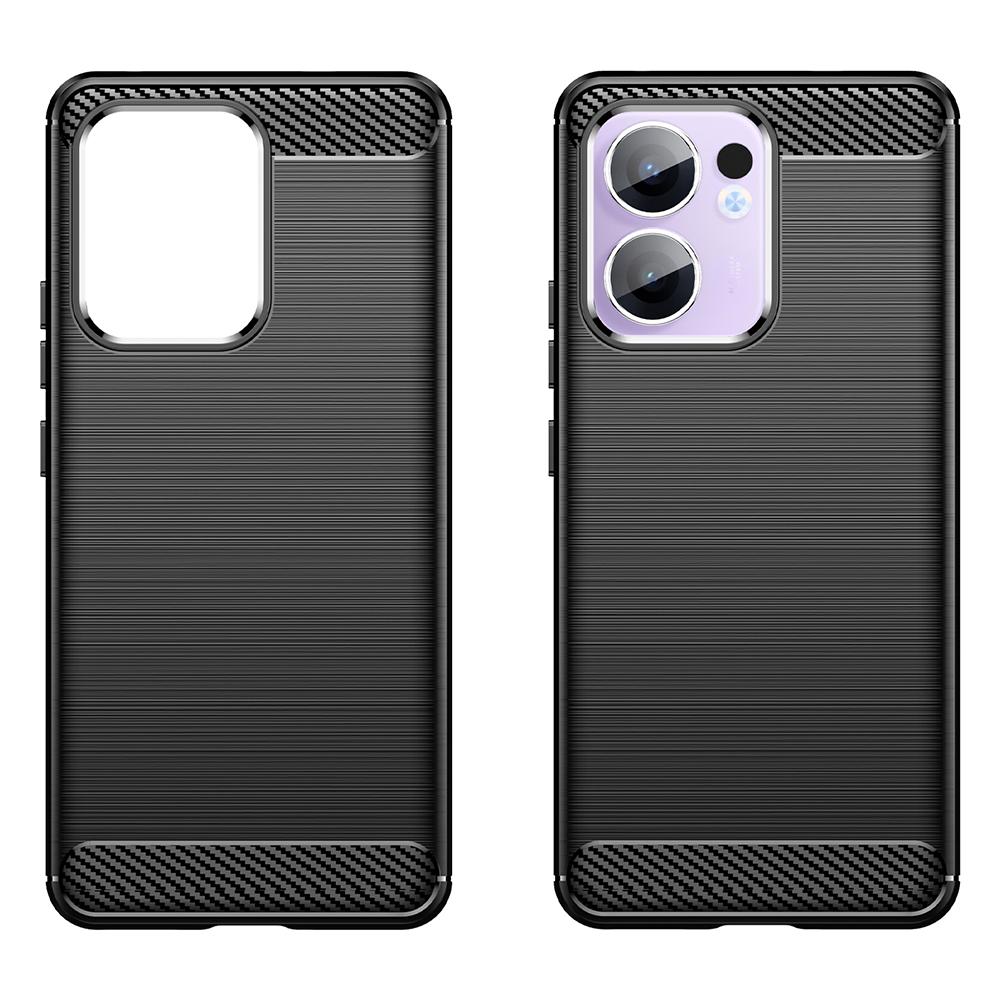 

For Oppo Reno13 F 5G Case Protective Phone Cover Carbon Fiber Texture Brushed Black