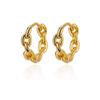 Retro Twist Round Ear Hoop Earrings for Women Gold Color Stainless Steel Geometric Earrings Boho Jewelry Party Gift