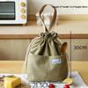Drawstring Canvas Insulated Lunch Bag Thicken Aluminium Foil Thermal Bento Box Tote Cooler Handbags for Office Outdoor Picnic