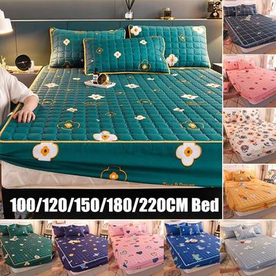 Neuer 100 % Baumwollstoff, verdickter, gesteppter Matratzenbezug, King-Size-Bett, Spannbettlaken, Bettschutz, hypoallergene Matratzenauflage, weiche Tagesdecke