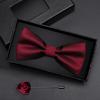 Geschenkbox Herren Fliege Männlich Trauzeuge Bräutigam Bordeauxrote Fliege Formelle Hochzeit Britische Koreanische Version Fliege