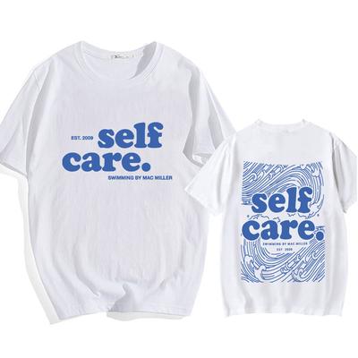 Macc Miller Self Care T-shirts Heavy Mental Casual Heren T-shirt Korte Mouw Zomer Lente T-shirts Hip Hop Streetwear Kleding