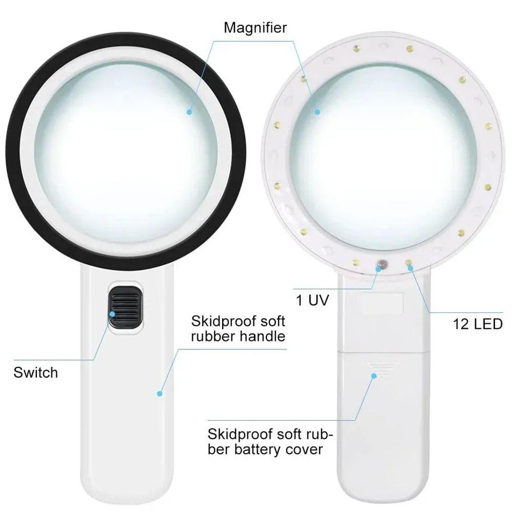 Illumination Hand Held Magnifying Glass LED Light Reading Magnifying Glasses  Seniors Reading