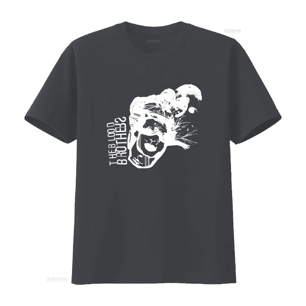 THE BLOOD BROTHERS Scratch Face Hardcore Post Band Print T Shirt for Men Vintage Washed Top For Everyday Wear Stretched