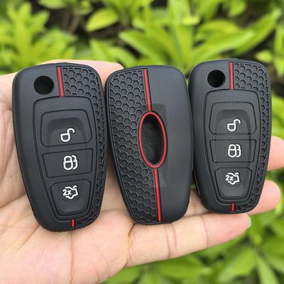 Silicone Flip Folding Remote Key Shell Car Key Cover 3 Buttons For Ford Focus Mondeo Fiesta 2013 Fob Auto Case