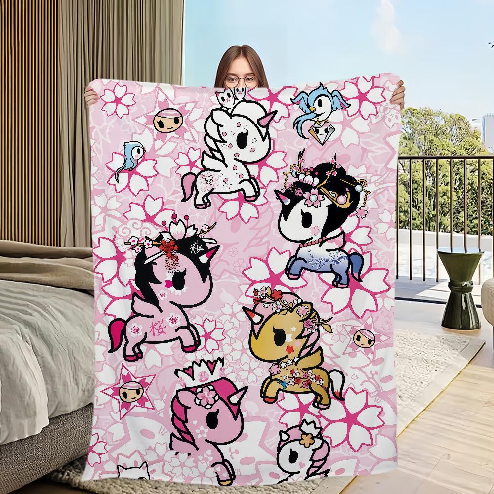 cool cartoon kawaii funny art T-Tokidoki Flannel warm soft plush blanket sofa living room hogar office bedroom travel gift home