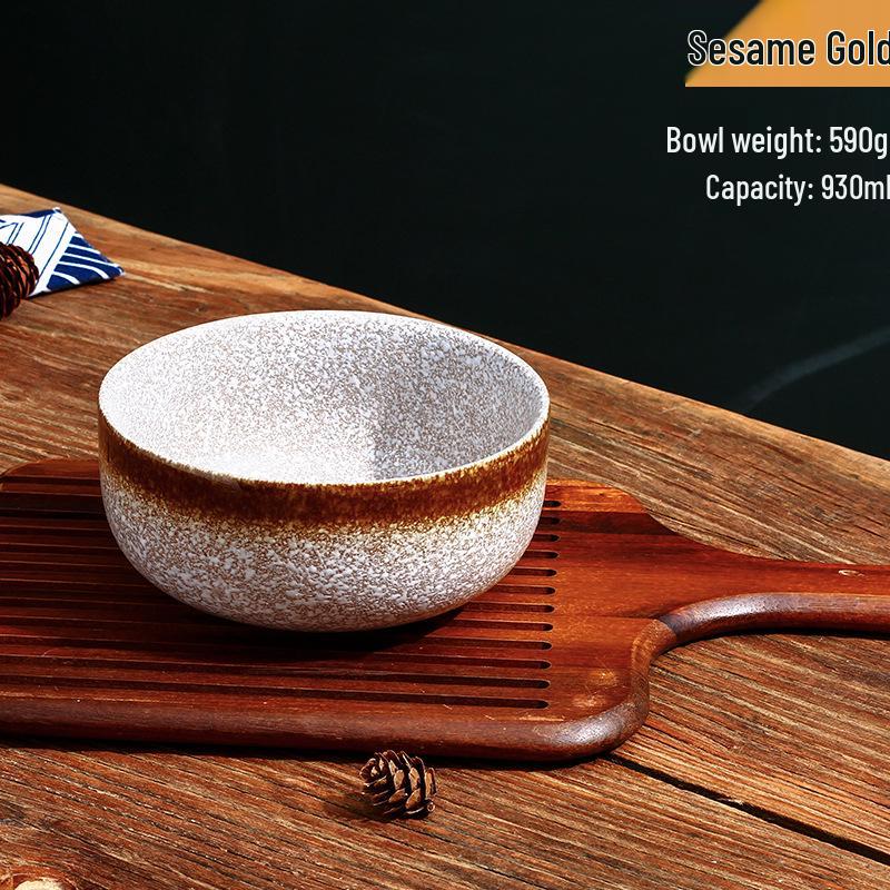 Japanese Ceramic Noodle Bowl Set with Lid - Creative Individual Ramen Bowl / Salad Bowl