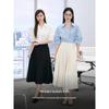 Women's Elegant V-Neck Lapel White Short-Sleeve Shirt, Chic Summer Style, Unique Design