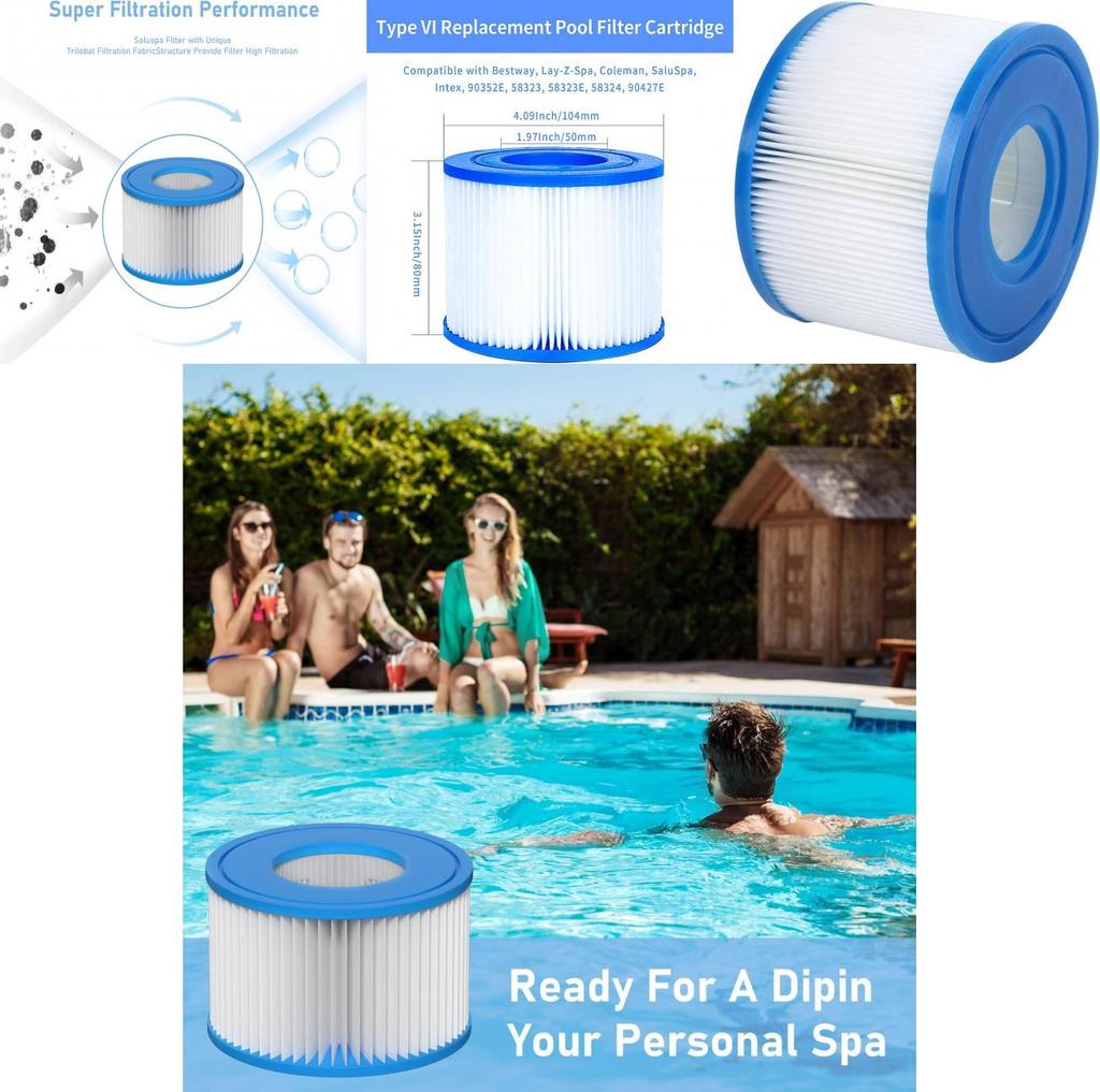 Cartucho de Filtro para Piscina Para Purificación de Agua de Piscina Con Material Anticorrosivo Para Agua Limpia