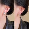 Zircon Metal Studs & Pearl Bow Earrings - High-End, Versatile Statement