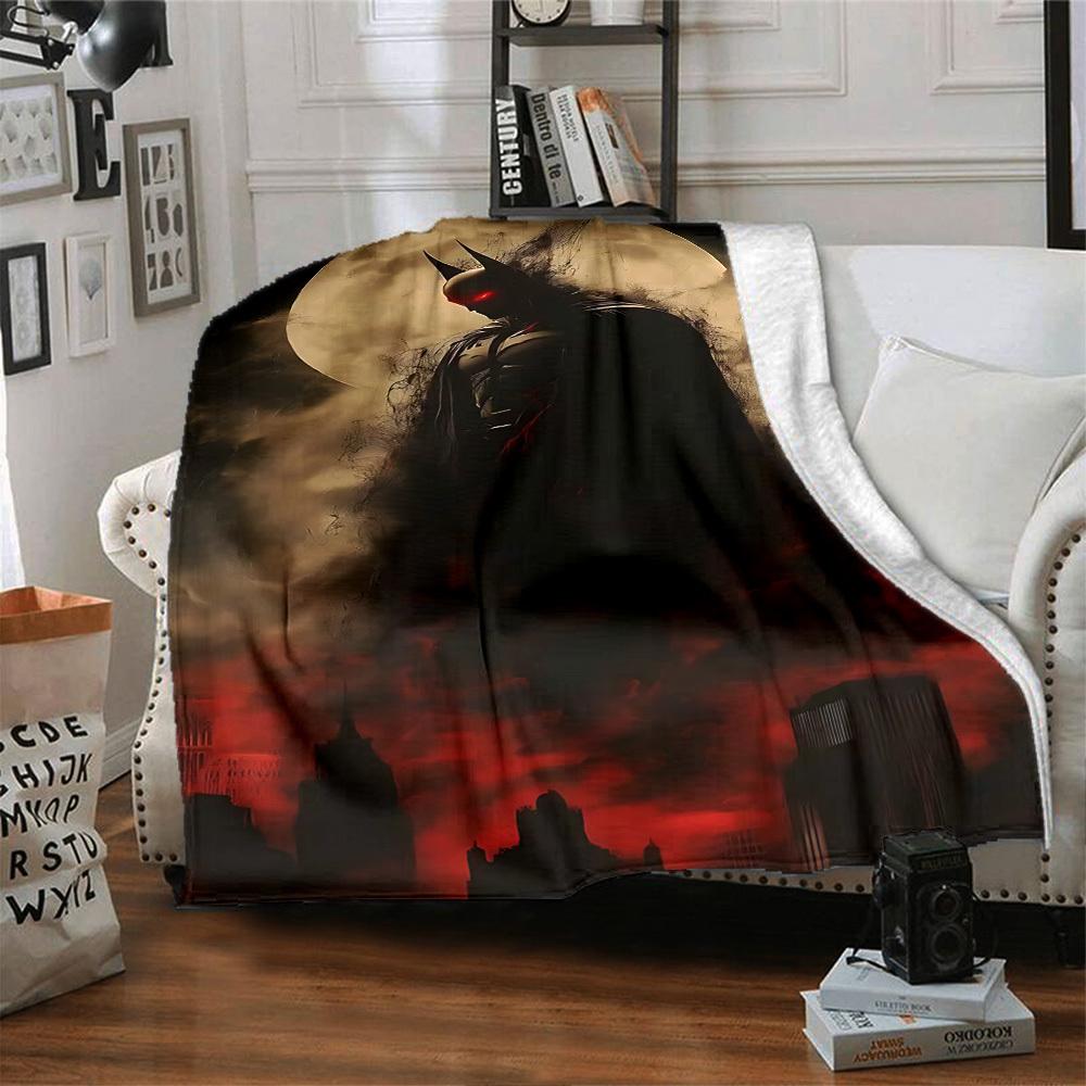 1pc Batman Moonlight Flannel Blanket Soft Warm Throw for Home, Office, Travel, All-Season Cozy Bedding GiftL1122