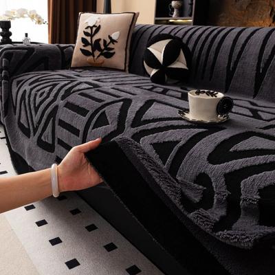 1pc Warm Thicken Fluffy Fleece Bohemian Sofa Towel, for Living Room Bedding Room Leisure Warm Blanket Boho Couch Cover