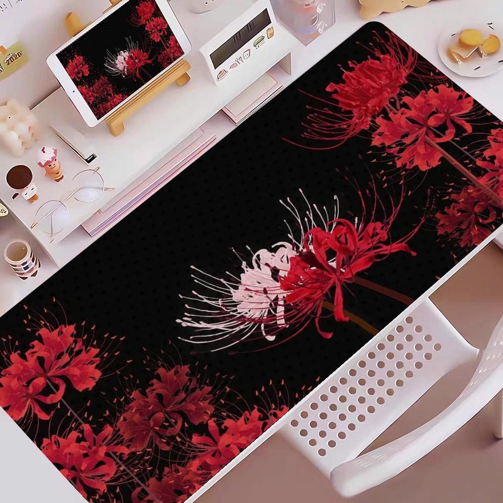 Red Spider Lily Mouse Pad Gaming Mouse Pad Mouse Pad with Edges and NonSlip Rubber Base Extended Mouse Pad