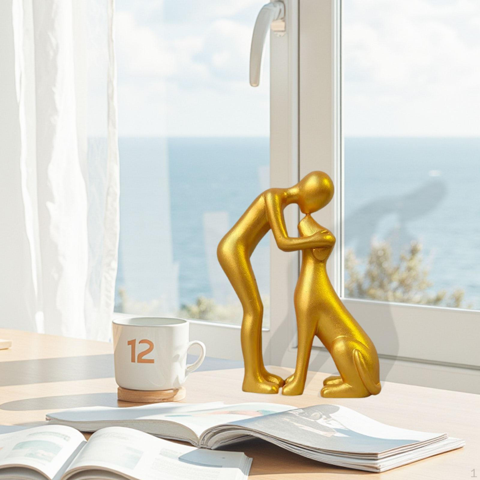

And Dog Statue – , Collectibles, Sturdy Unique Figurine for Shelf Or Desk золотистий