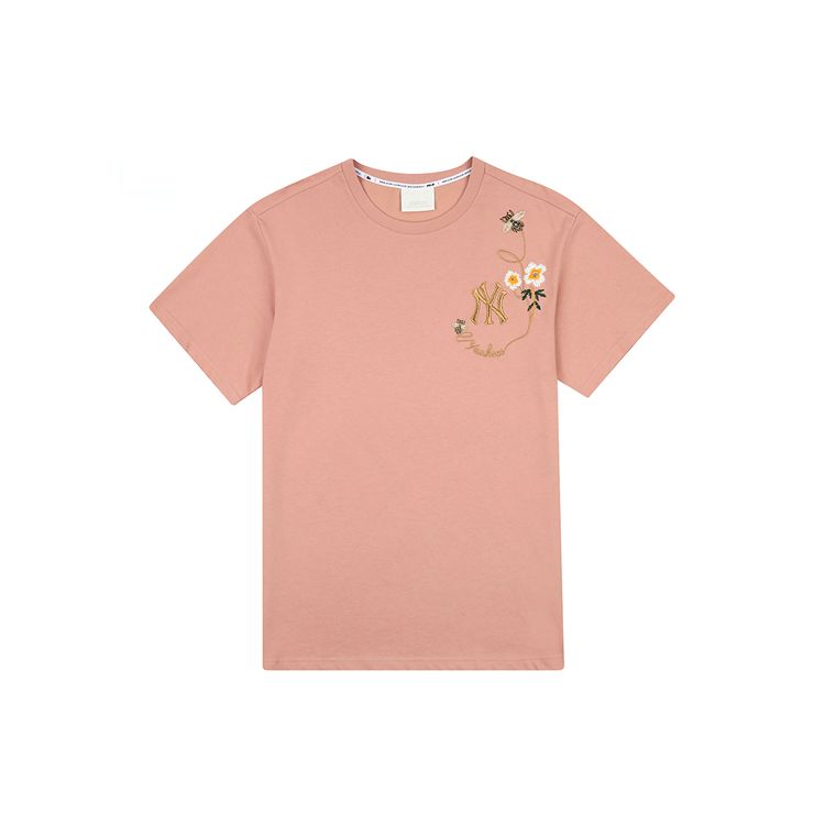 MLB New York Yankees Bee Casual Fashion Short Sleeve T-Shirt Unisex Tops Pink 31TSFN-831-1-50P