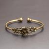Retro Bronze Blumenmuster Prinzessinnenarmband Klassisches Reines Kupfer Durchbrochenes Antikes Armband Damen Dekoration Erntedankgeschenk