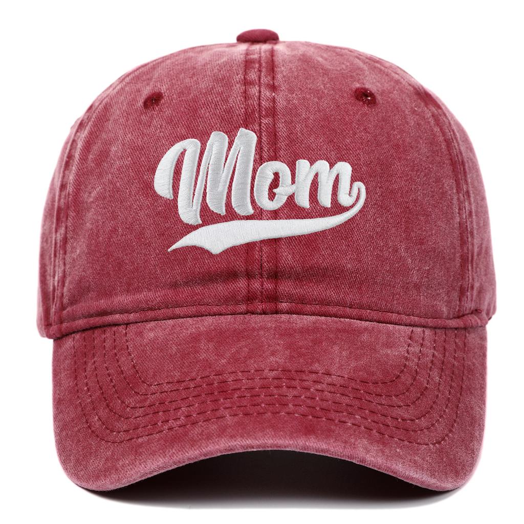 Brev Pappa Mamma Broderad Tvättad Mjuk Topp Basebollkeps Fars Dag Mors Dag Presenthatt