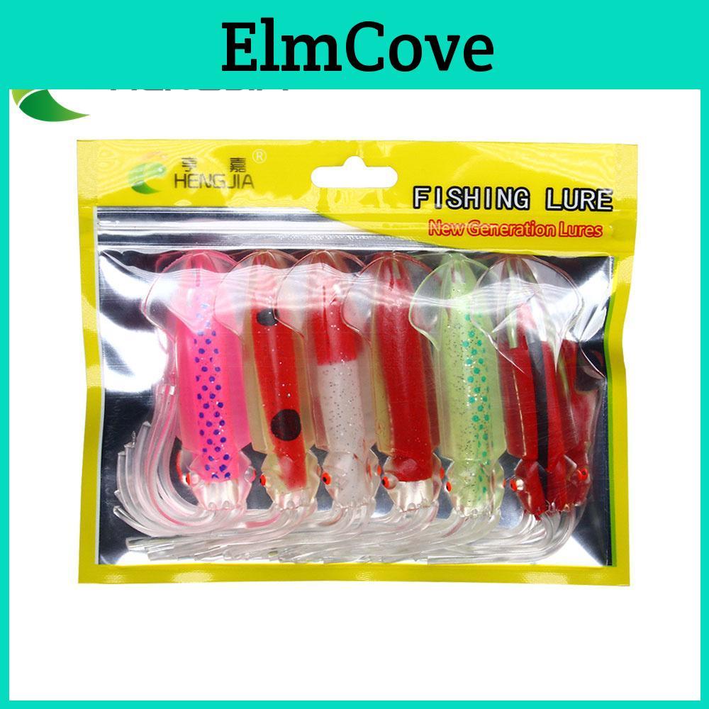 Squid Fishing 6pcs New Soft Lure 12cm 15cm Luminous Squid Jig Fishing Lures For Sea Fishing Wobbler Bait
