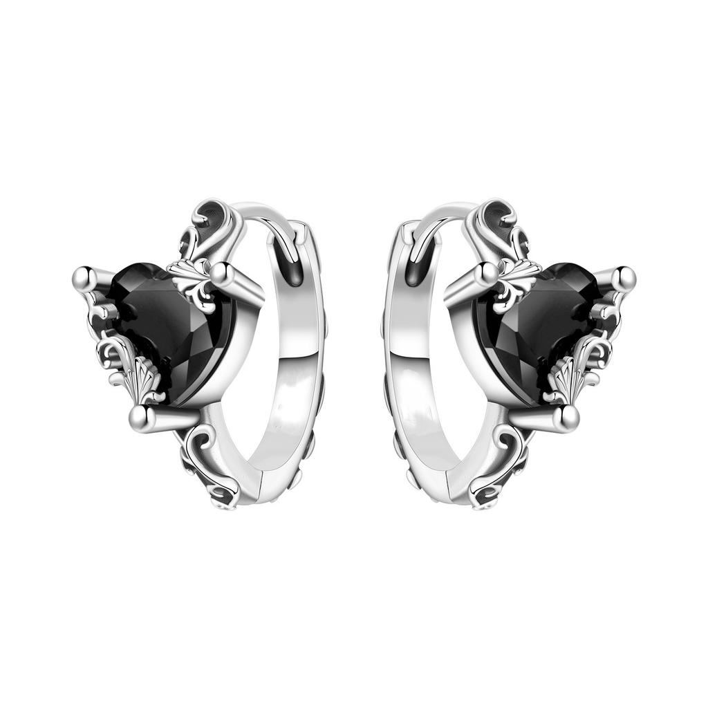 Elegant Heart Zircon Infinity Hoop Earrings Fashionable Advanced Temperament Jewelry For Women