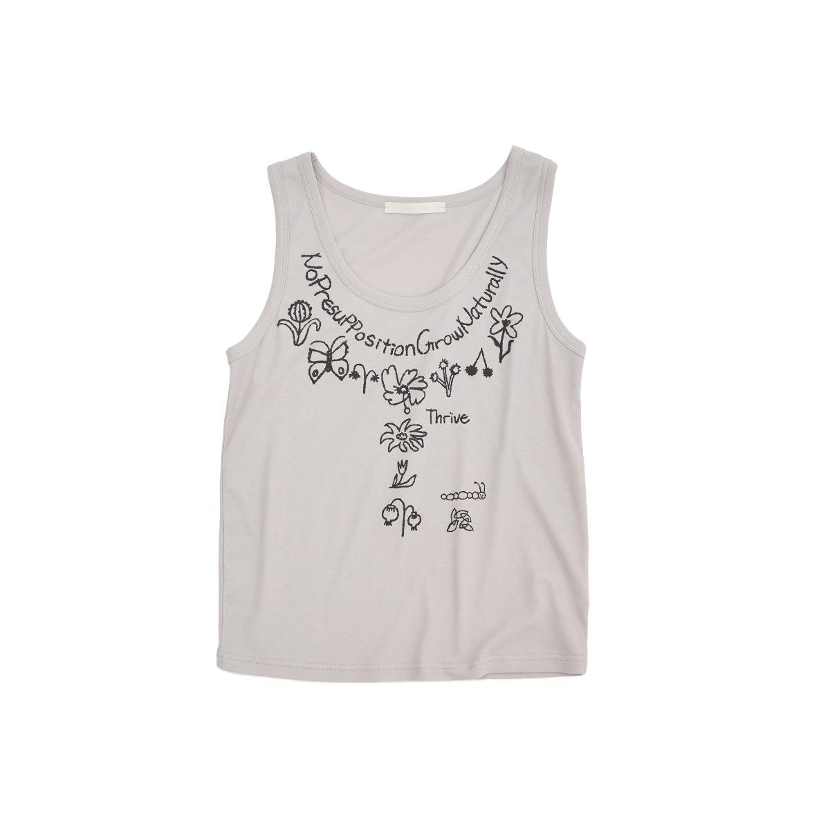 Dai He Spring Casual Cotton Printed Slim Sleeveless Women s Vest H60086 One Size