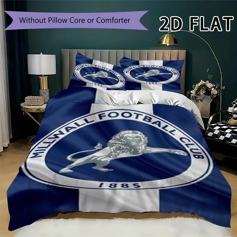 Millwall FC Set Copripiumino Trapuntato Coperta Trapuntata Federa Decorazione per la Casa Regalo di Compleanno (1 * copripiumino + 2 * federe senza imbottitura)