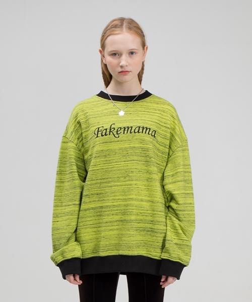 Fake Mama Logo Oversized Sweatshirt [Lime] Light Green