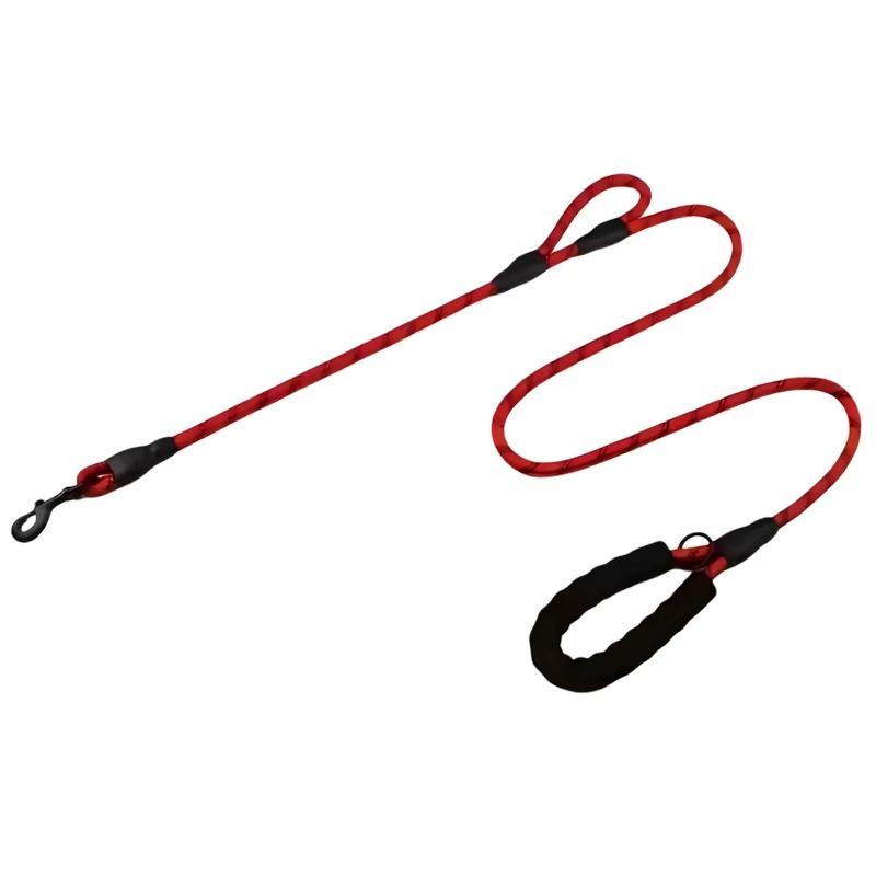 Reflective Double Handle Dog Leash - Anti-pull Heavy Duty Rope With Non-slip Grips For Large Dogs Outdoor Training 