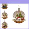 Adorabile Ornamento da Appendere per Auto a Forma di Cane con Guscio Acrilico per Decorazione Festiva dell'Albero di Natale