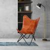 Handmade Butterfly Chair Real Leather Brown Hide Sleeper Seat Lounge