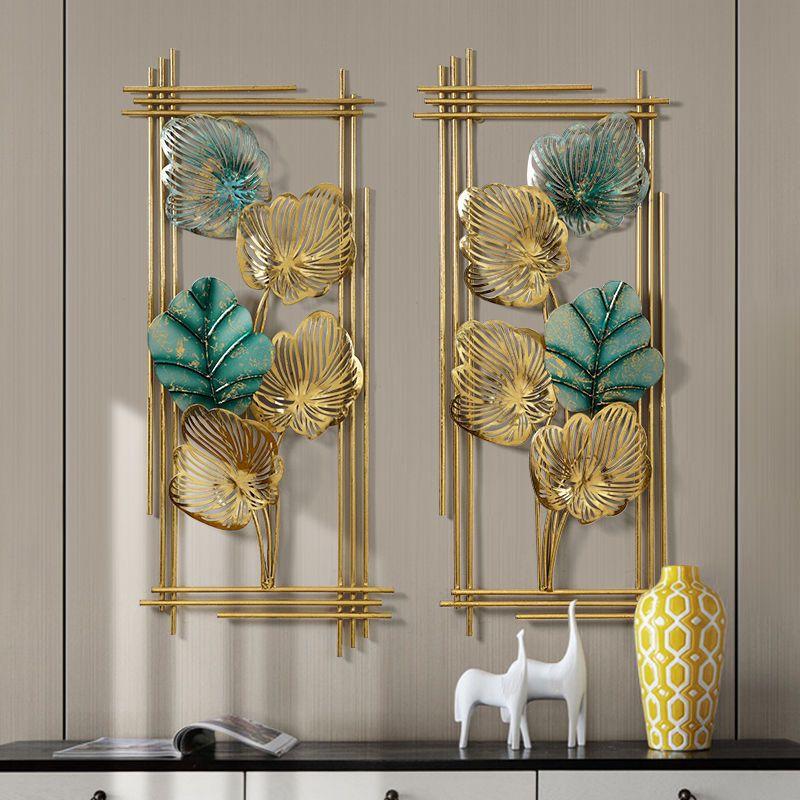 Nordic Wrought Iron Plants Flowers Wall Sticker Decoration Home Room TV Background Accessories Office Hotel Wall Murals Items