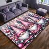 Christmas Themed Polyester Area Rug,  Polyester, Durable Chair Mat, Non-Slip Sofa Mat, Festive Floor Mat with Gnome and Tree