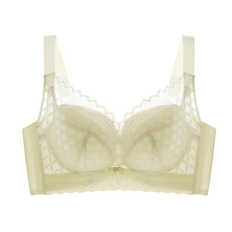 Underwear Women's Soft Steel Ring Thin Design Gathering and Adjusting Type Anti Sagging Bra Oversized Bra
