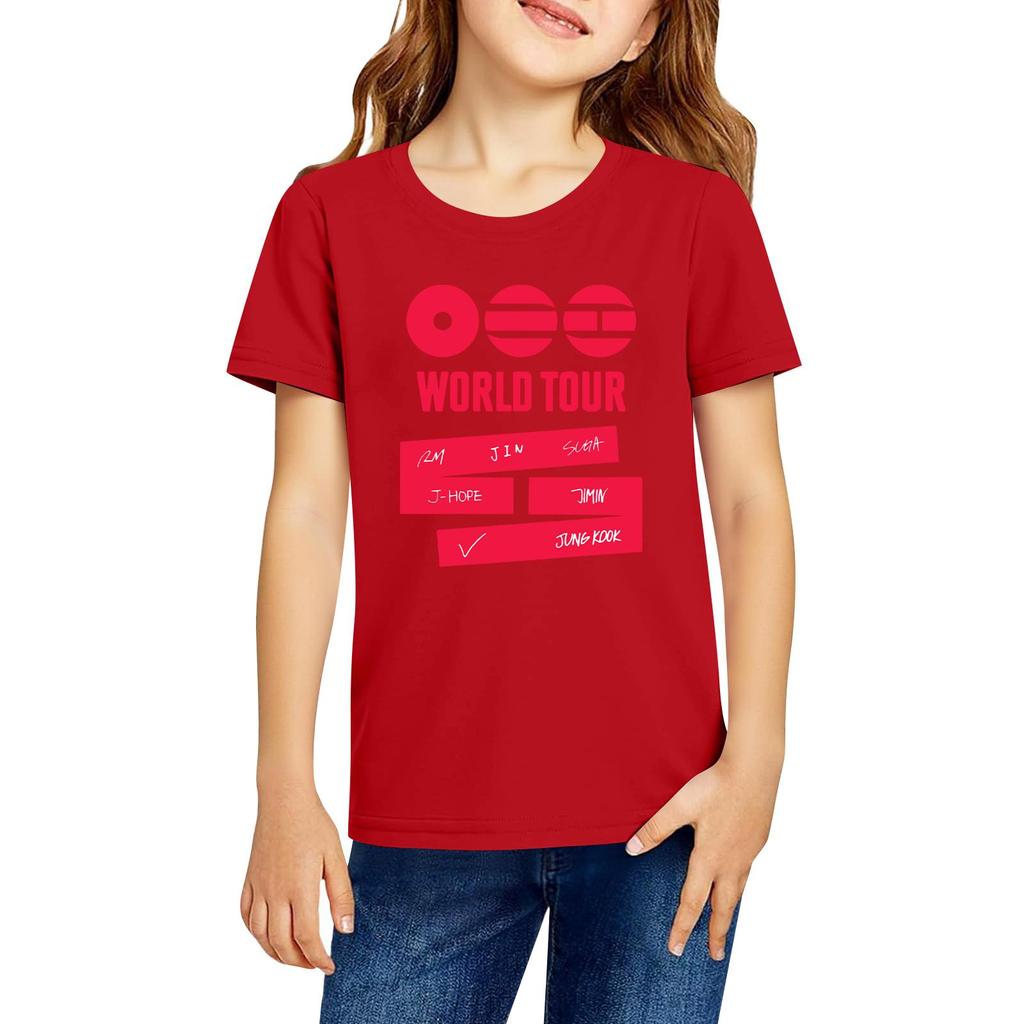 Modische Rundhals-Kurzarm-Arbeitskleidung bedruckte Oberteile für Kinder-Sommeroberteile