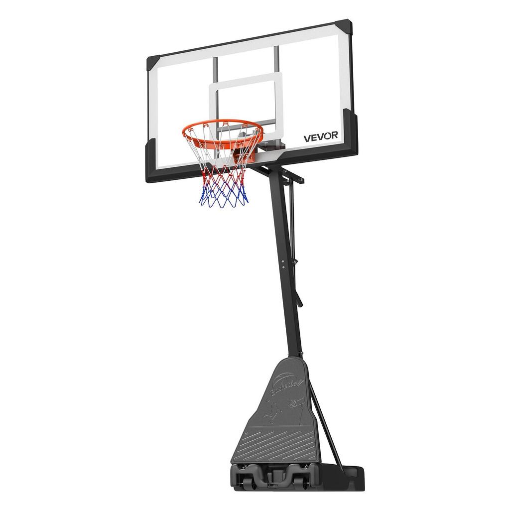 Tragbarer Basketballständer, Höhenverstellung von 2,3 bis 3,05 m Basketballkorb & Korb, Basketballkorb Outdoor mit 1371,6 mm PC-Rückwand für Kinder, Erwachsene