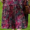 Women's Floral Print Maxi Dress, Tie Waist 3/4 Sleeve Casual Summer Dress (XL-5XL)