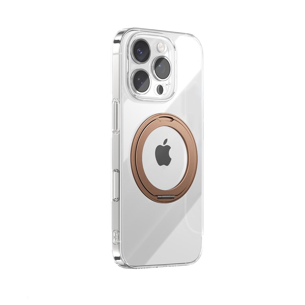 Etui pokrowiec z ringiem-podstawką 360 do iPhone 16 Pro MagSafe - złote