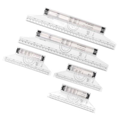 5pcs Clear Scale Measuring Ruler Transparent Design Drawing Ruler Rolling Ruler  For Students