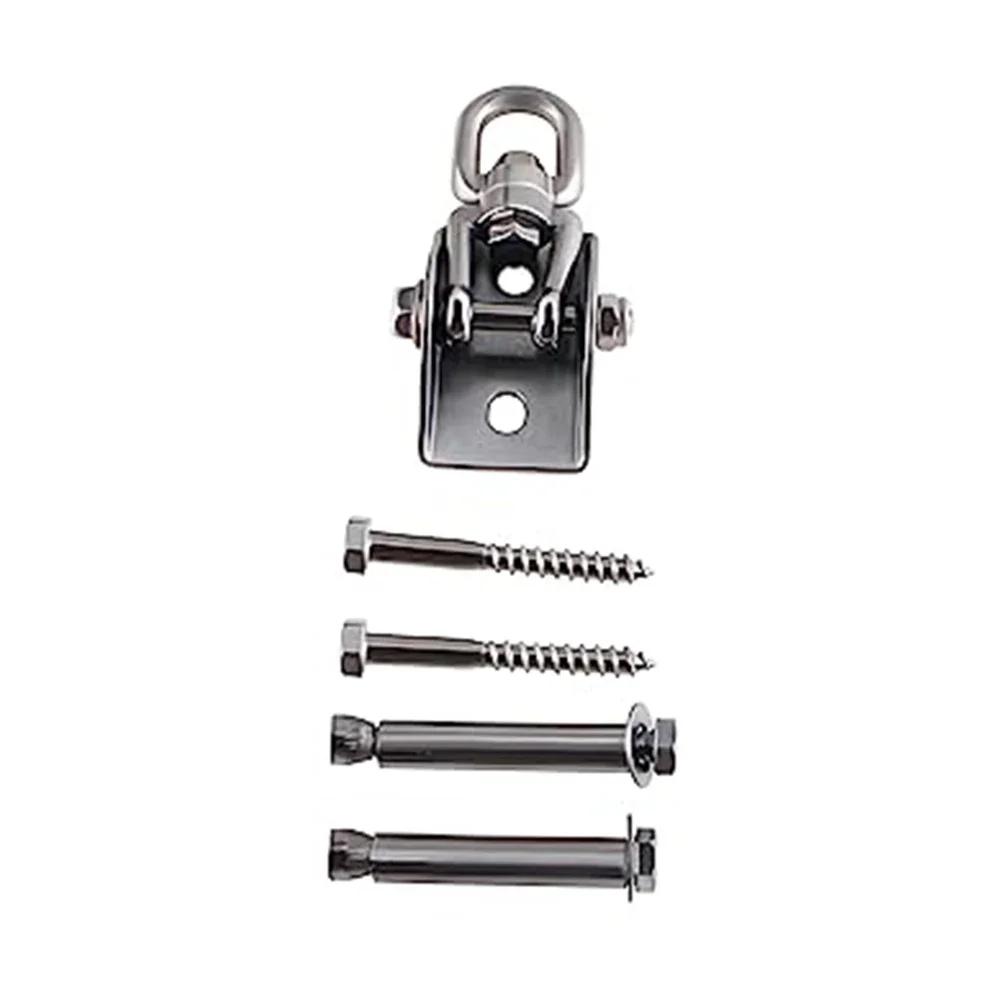 1set Ceiling Hook Set Swing Hook Stainless Steel Rotating Hook Hanging Chair Hanging Bed Fixed Plate Swing Accessories
