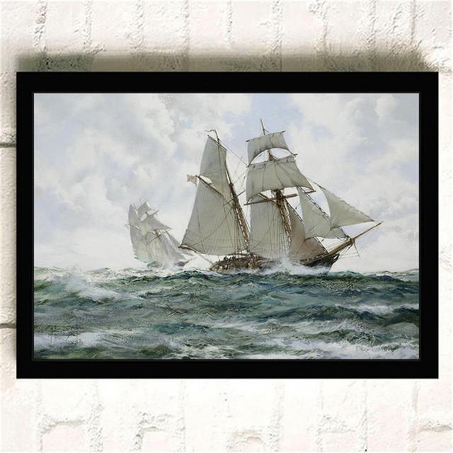 Plavba lodí Retro Nordic Seascape Cestování po moři Ocean Wall Art Obrázky Plakáty Obrazy na plátně do obývacího pokoje Domácí dekorace