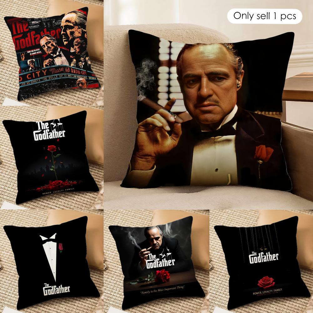 Film The GGodfather Cushion Cover Silky Short Plush Invisible Zipper Dustproof Sofa Pillow Case For Home Decor