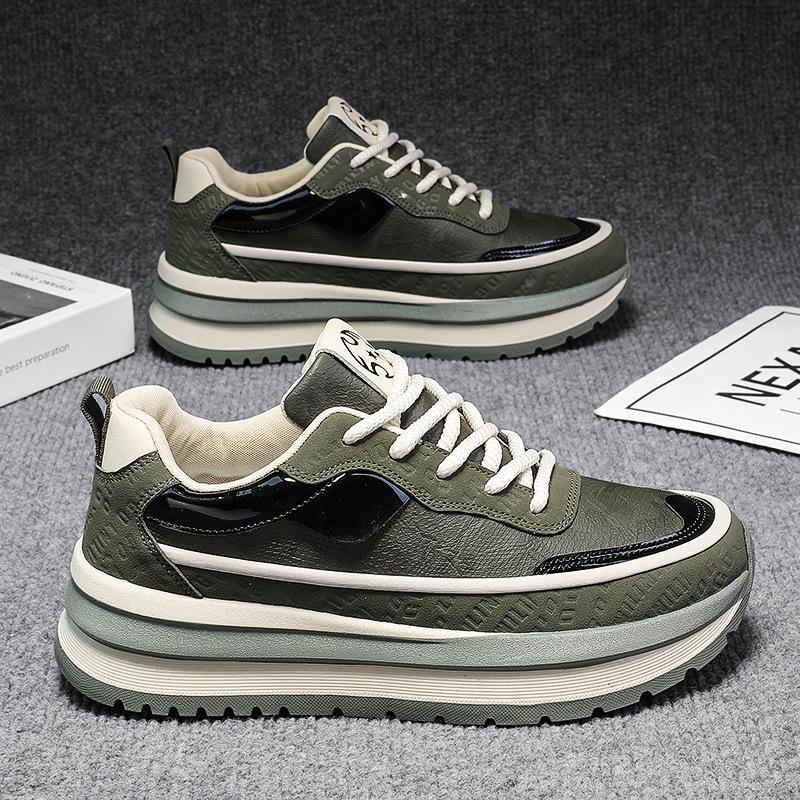 Zapatos de Hombre Son de Gama Alta Versátiles Casuales Adecuados para Adolescentes. Ellos Corriendo Deportes Aumento de Altura. Negro Moderno