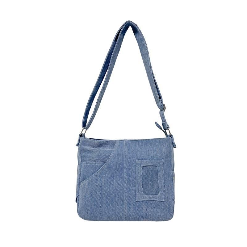 Süße Denim Ita Bag Damenmode Umhängetasche Harajuku Mädchen Transparente Umhängetasche Dame DIY Abzeichen Umhängetasche Handtasche