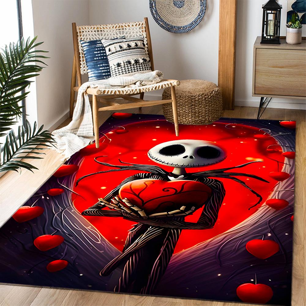 Tappeti Antiscivolo a Tema Nightmare Before Christmas - Decorazioni per la Casa in Poliestere, Adatti per Camere da Letto, Soggiorni, Ingressi, Studi e Decorazioni