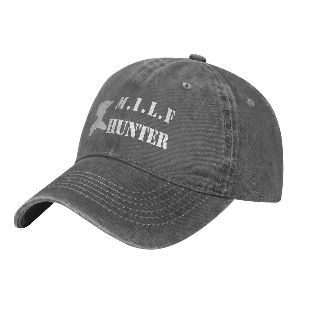 Milf Hunter Funny Baseball Caps Vintage Distressed Washed  Snapback Hat Unisex Outdoor Workouts Gift Hats Cap