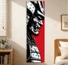 Japanese Samurai Warrior Tapestry, Black Red Vertical Wall Hanging, Gothic Room Decor