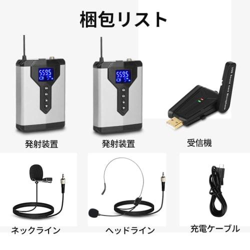 Depusheng Wireless Dual Bodypack USB Receiver Lavalier Microphone Headphone Mic Receiver Transmitter USB Interface for Computer Notebook Video Confere