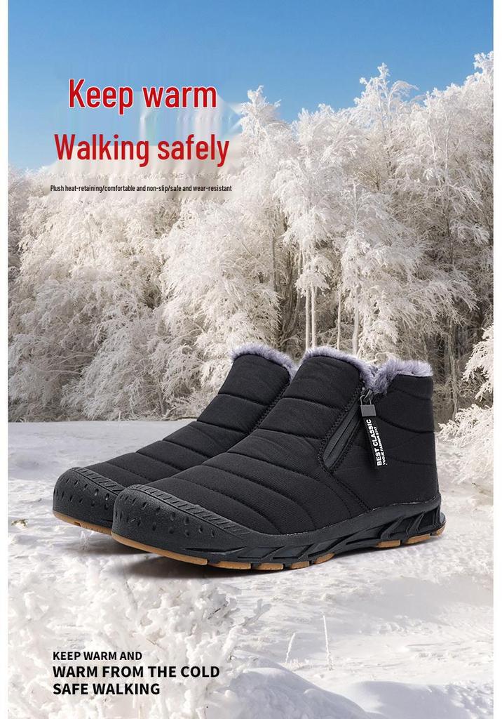Unisex Winter Snow Boots - Warm, Non-slip, Mid-top, Velvet-lined