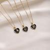 CARLIDANA Vintage Drop Oil Gold Plated Stainless Steel Heart Love Pendant Necklace for Women Initial 26 Letter Jewelry Gift