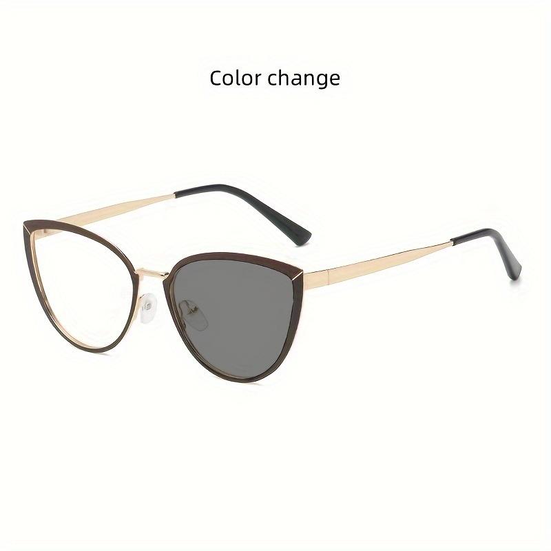 1Pcs 1 New High-End Elegant Personalized Anti Blue Light Glasses Metal Cat Eyes Frame Women'S Fashionable Glasses