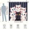 Cute Cats Shower Curtain - Water-Resistant, Easy to Clean, Adds a Playful and Adorable Touch to Your Bathroom Decor